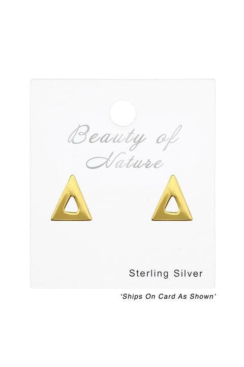 Sterling Silver Triangle Ear Studs - VM
