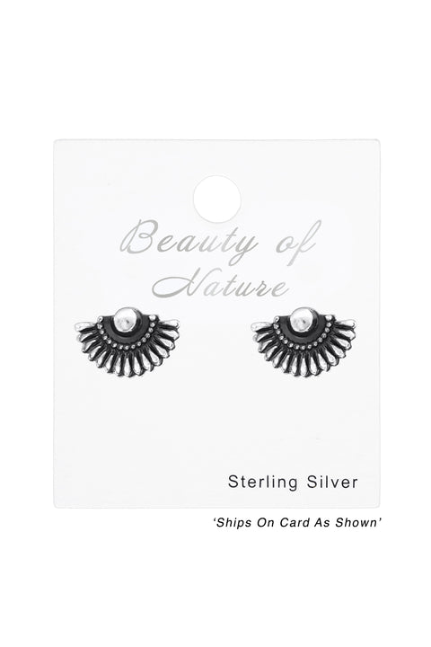 Sterling Silver Ethnic Ear Studs - SS