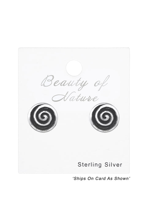 Sterling Silver Spiral Ear Studs - SS