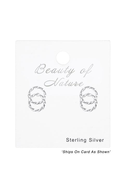 Sterling Silver Twisted Link Ear Studs - SS
