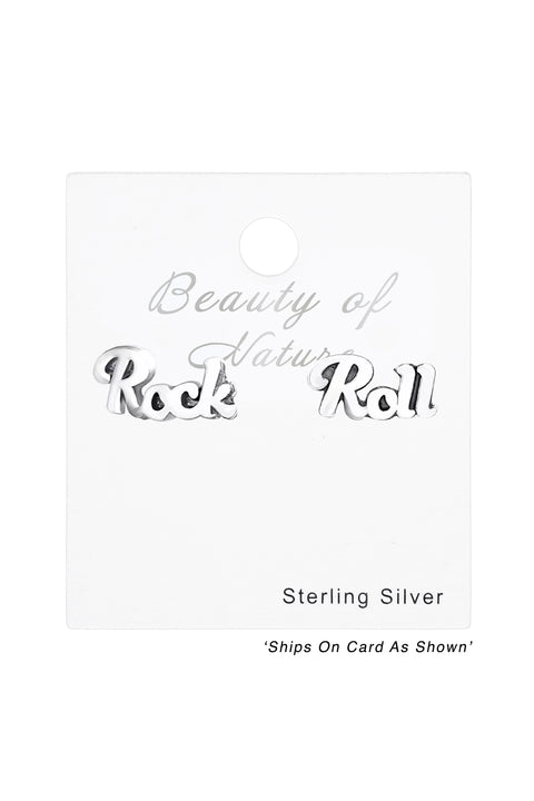 Sterling Silver Rock and Roll Ear Studs - SS