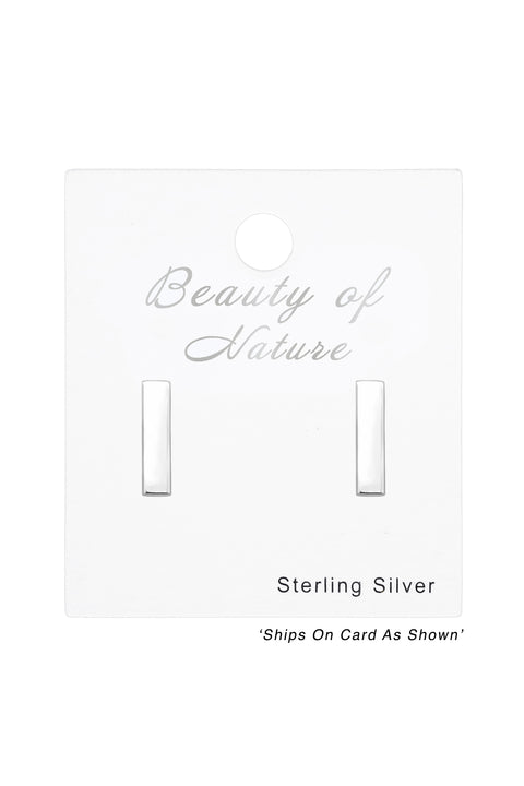 Sterling Silver Bar Ear Studs - SS