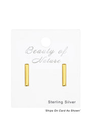 Sterling Silver Bar Ear Studs - VM
