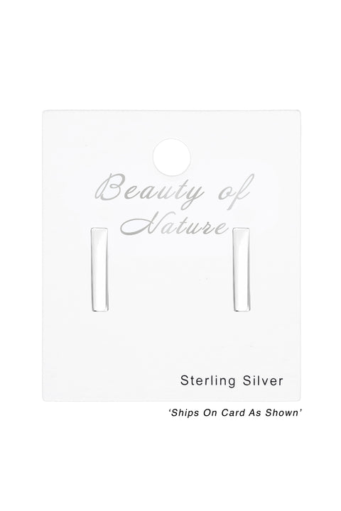 Sterling Silver Bar Ear Studs - SS