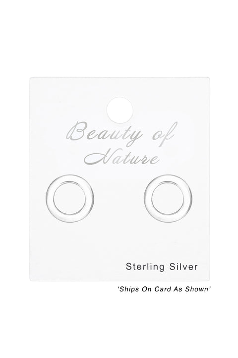 Sterling Silver Circle Ear Studs - SS