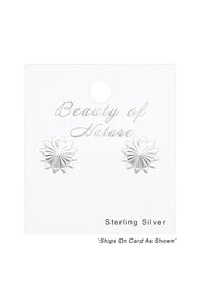 Sterling Silver Sun Ear Studs - SS