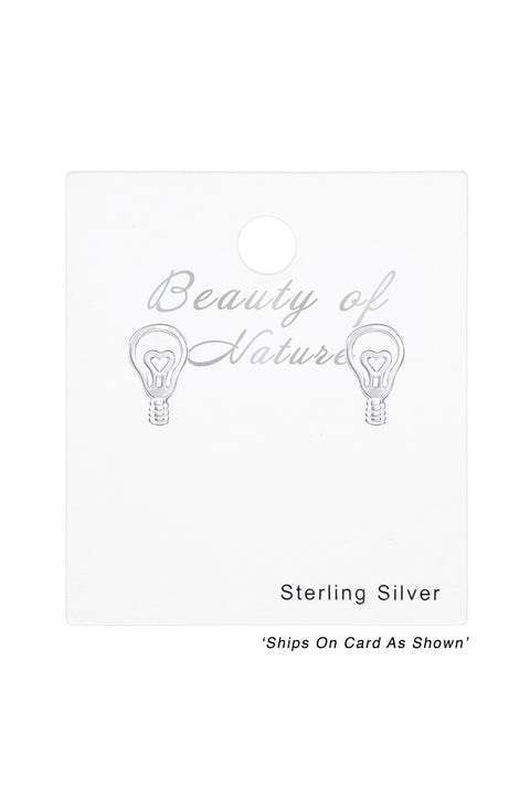 Sterling Silver Lamp Bulb Ear Studs - SS