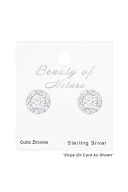 Sterling Silver Snowflake Ear Studs With Cubic Zirconia - SS
