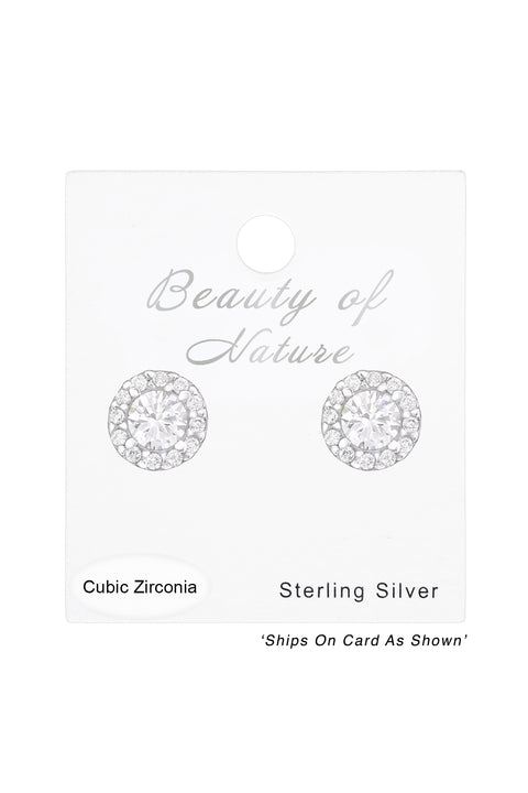 Sterling Silver Snowflake Ear Studs With Cubic Zirconia - SS