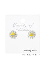 Sterling Silver Flower Ear Studs - VM