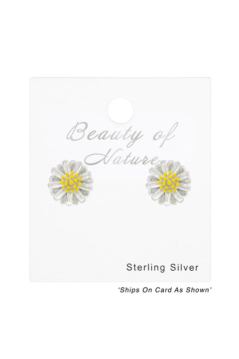 Sterling Silver Flower Ear Studs - VM