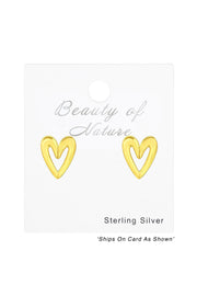 Sterling Silver Heart Ear Studs - VM
