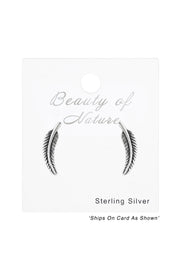 Sterling Silver Leaf Ear Studs - SS