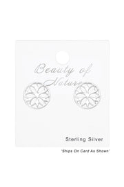 Sterling Silver Flower Ear Studs - SS