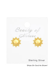 Sterling Silver Star Ear Studs With Synthetic Opal - VM