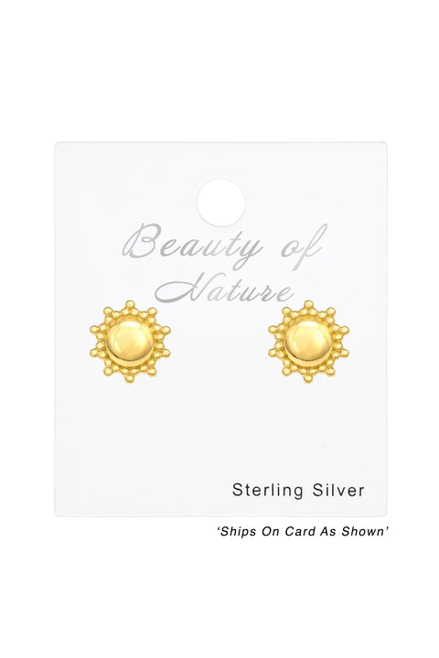 Sterling Silver Star Ear Studs With Synthetic Opal - VM