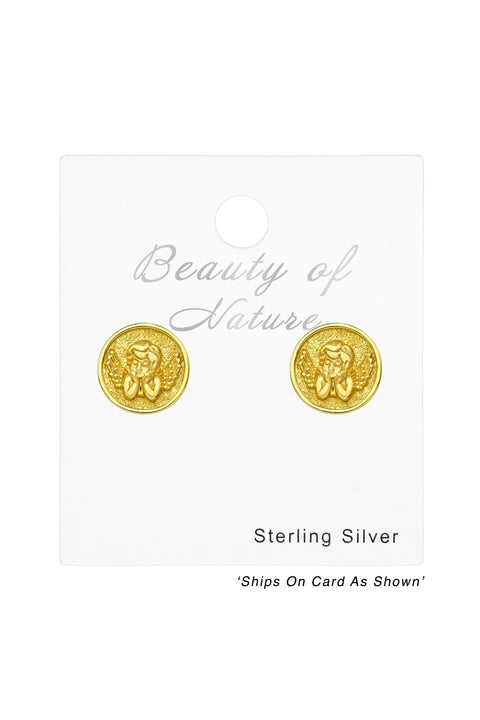 Sterling Silver Cupid Ear Studs - VM