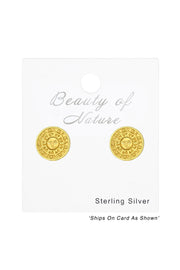 Sterling Silver Sun Ear Studs - VM