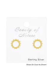 Sterling Silver Sun Ear Studs - VM