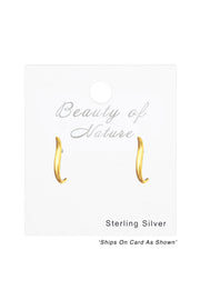Sterling Silver Long Wave Ear Studs - VM