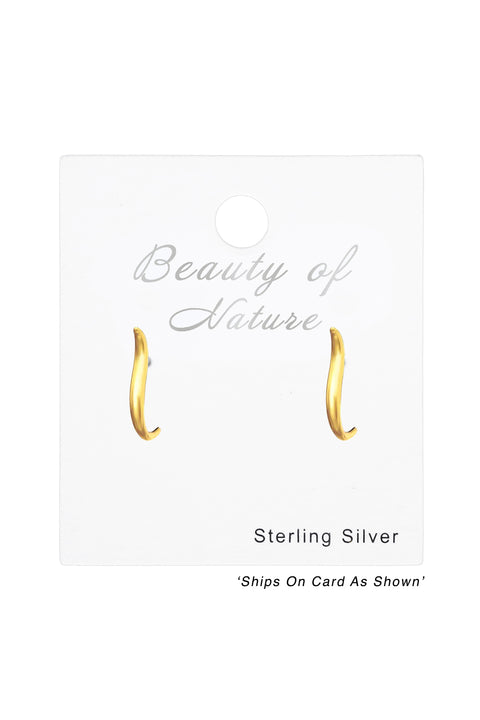 Sterling Silver Long Wave Ear Studs - VM