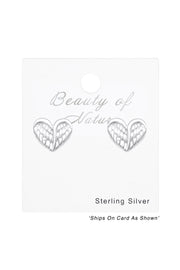 Sterling Silver Heart Ear Studs - SS
