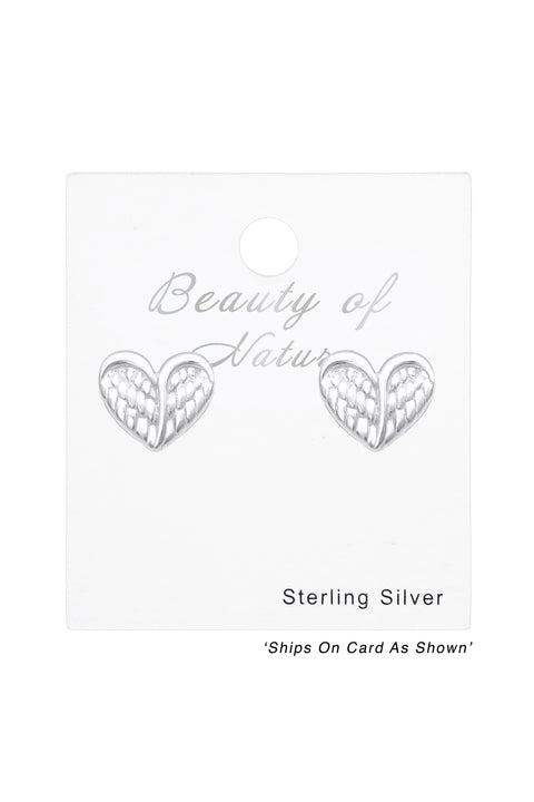 Sterling Silver Heart Ear Studs - SS