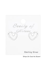 Sterling Silver Heart Ear Studs - SS