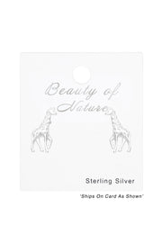 Sterling Silver Giraffe Ear Studs - SS