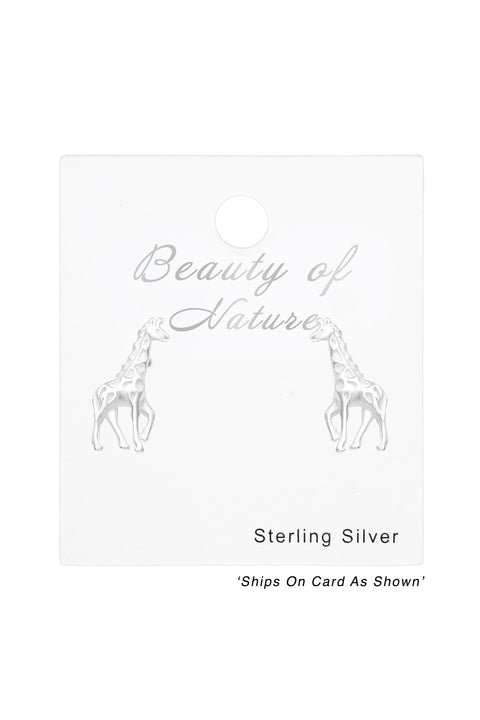 Sterling Silver Giraffe Ear Studs - SS