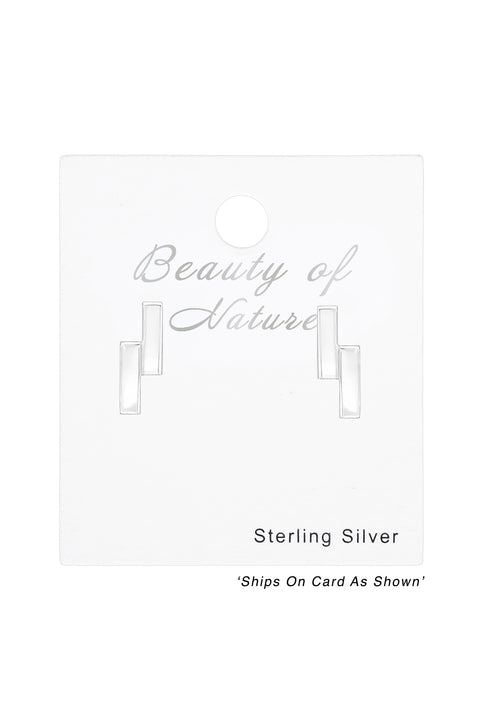 Sterling Silver Bar Ear Studs - SS