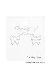 Sterling Silver Butterfly Ear Studs - SS