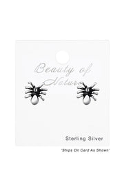 Sterling Silver Spider Ear Studs - SS