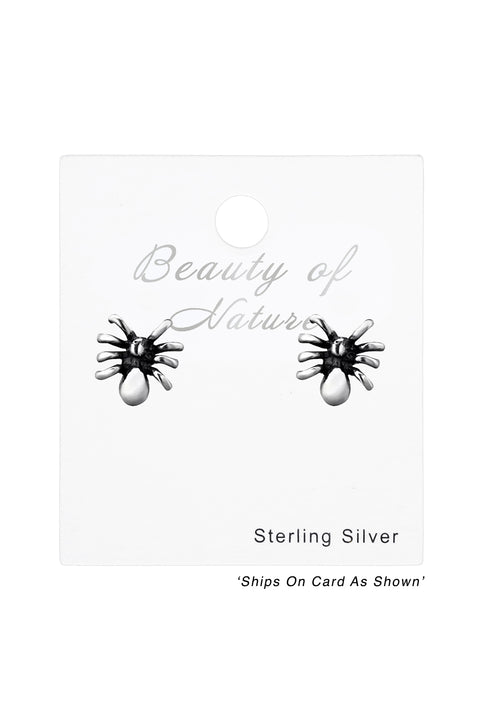 Sterling Silver Spider Ear Studs - SS