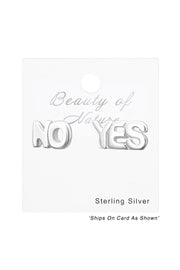 STERLING SILVER YES NO EAR STUDS - SS