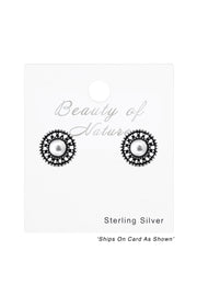 Sterling Silver Round Ear Studs - SS