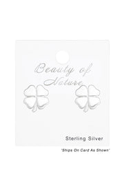 Sterling Silver Clover Ear Studs - SS