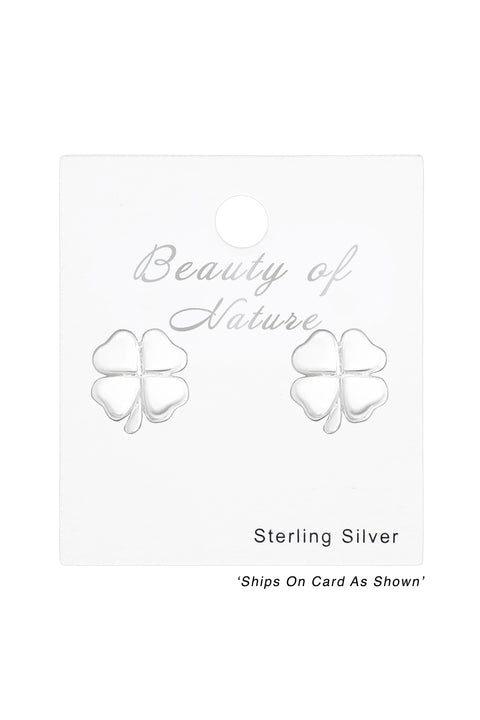 Sterling Silver Clover Ear Studs - SS