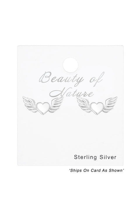 Sterling Silver Heart Ear Studs - SS