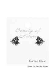 Sterling Silver Flower Ear Studs - SS