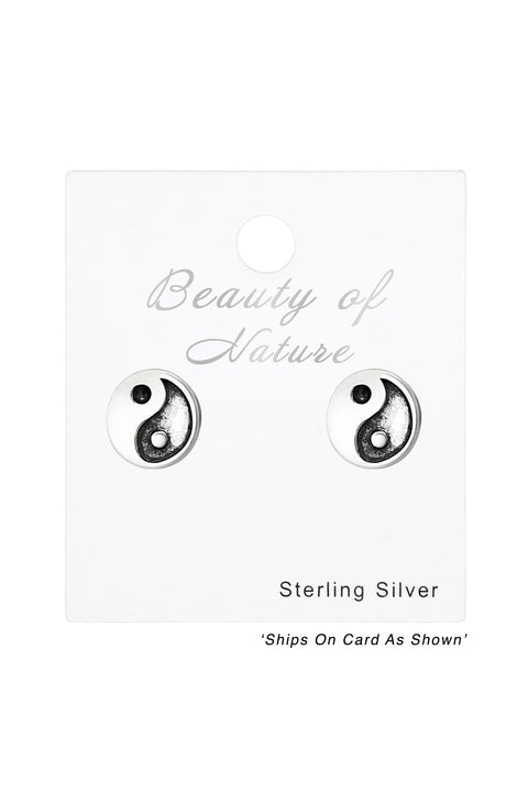 Sterling Silver Yin-Yang Ear Studs - SS