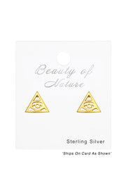 Sterling Silver Evil Eye Ear Studs - VM