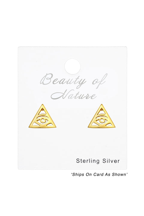 Sterling Silver Evil Eye Ear Studs - VM