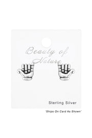 Sterling Silver Hand Ear Studs - SS
