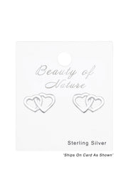 Sterling Silver Heart Ear Studs - SS