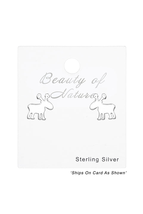 Sterling Silver Moose Ear Studs - SS