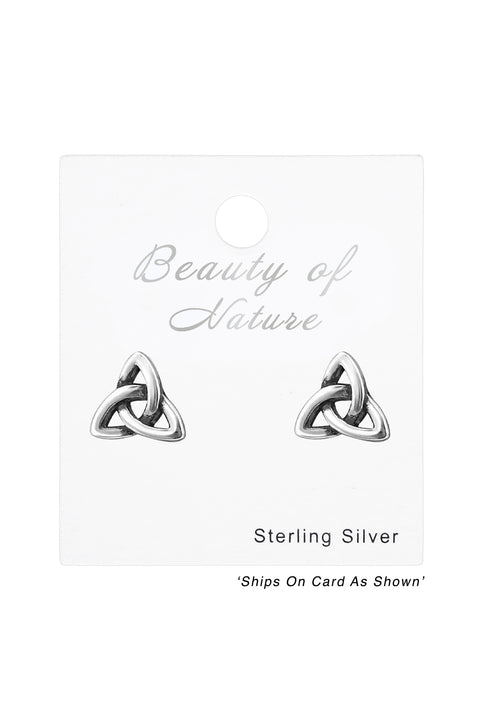 Sterling Silver Trinity Knot Ear Studs - SS