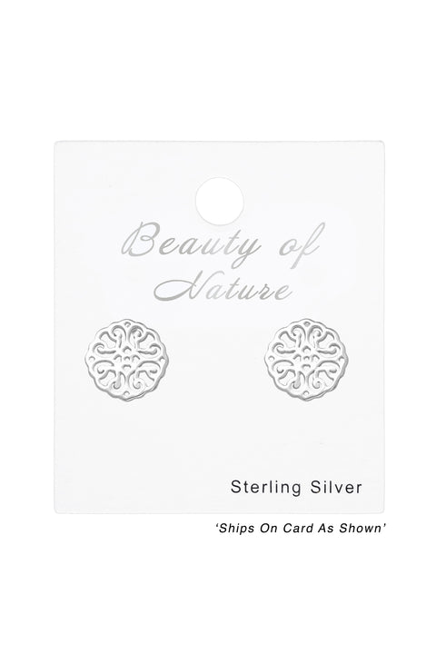 Sterling Silver Antique Ear Studs - SS