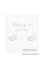 Sterling Silver Laser Cut Round Ear Studs - SS