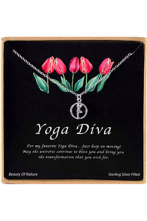 'Yoga Diva' Boxed Charm Necklace - SF